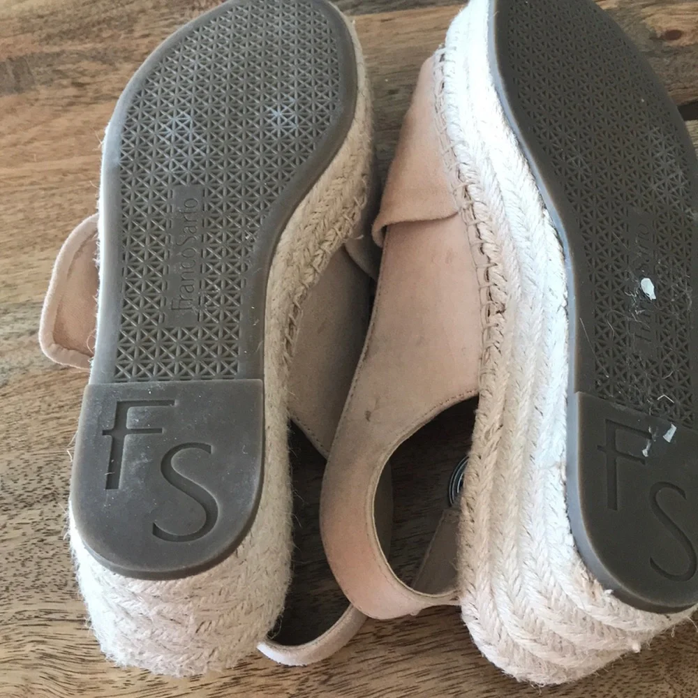 Franco Sarto Beige Knot Espadrille Slingback Sandals